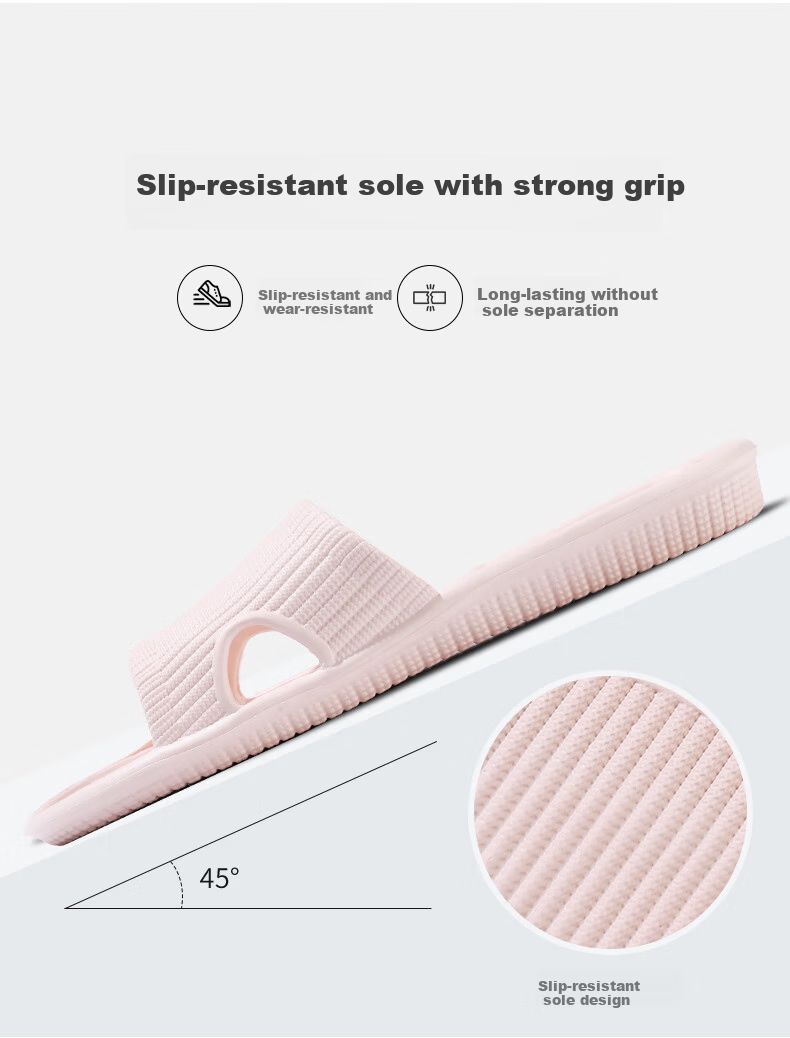 FOOTOPPO Men's Summer Slippers Home Indoor Soft Sole Non-Slip Bathroom Shower Slippers for Men and Women 7