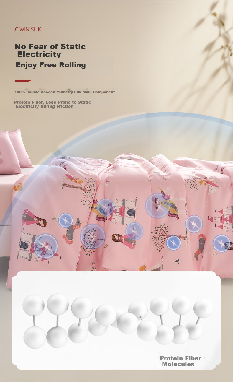 Ciyun Children's Silk Quilt 100% Mulberry Silk A-Class Cotton Quilt Net Weight 2 Jin 150*210cm Castle Princess 8
