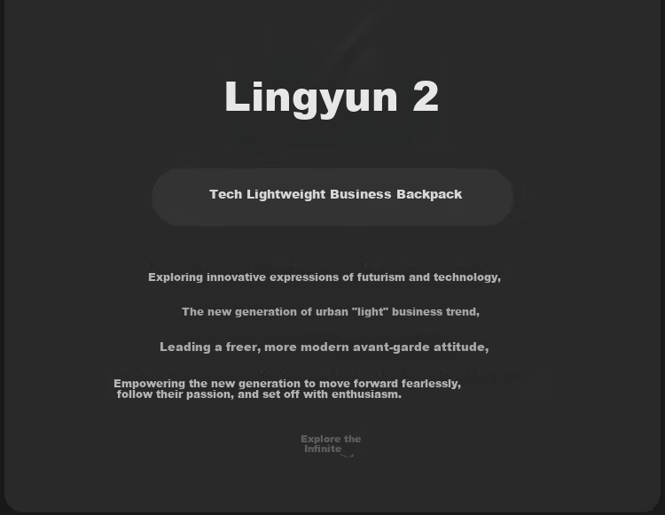 GYXX Lingyun 2 Men's Business Large Capacity Backpack Commuter Laptop Bag Lightweight Stylish 2