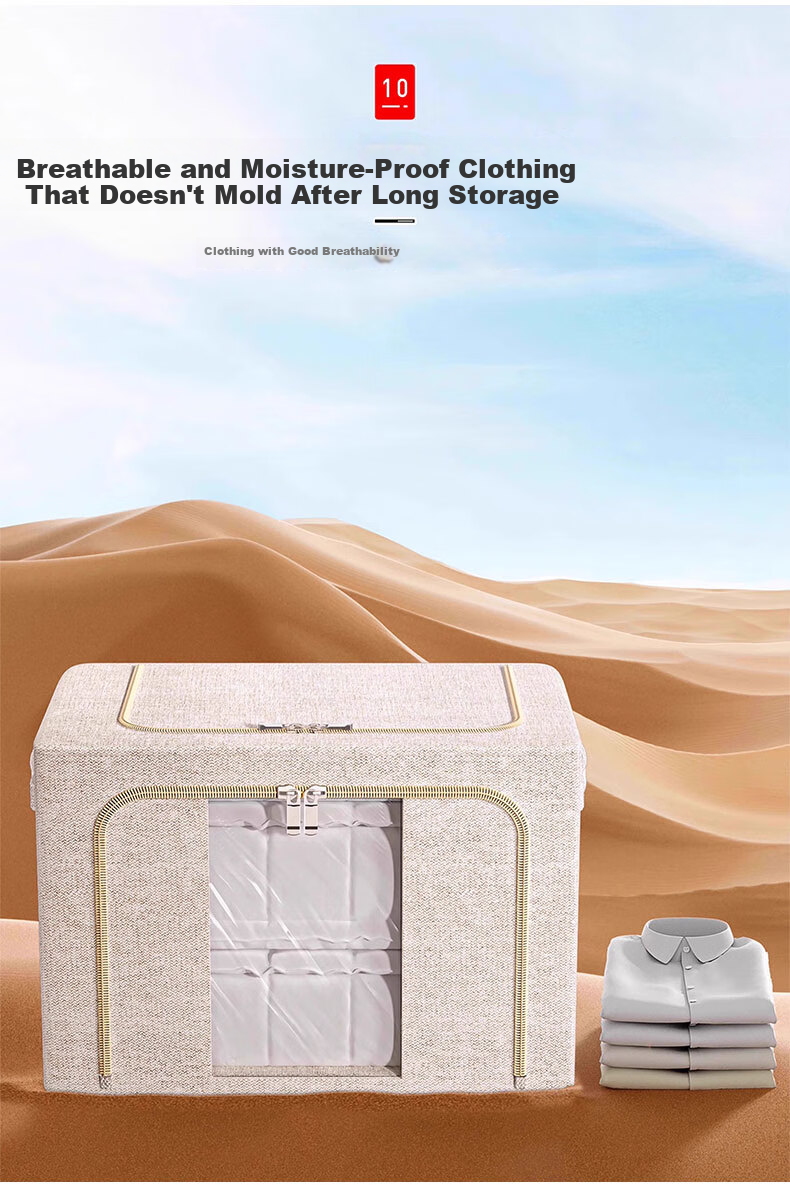 Zhifan Japanese Tianshan Cotton Linen Storage Box Clothes Storage Bin Wardrobe Quilt Organizer Household Foldable Storage Box 16