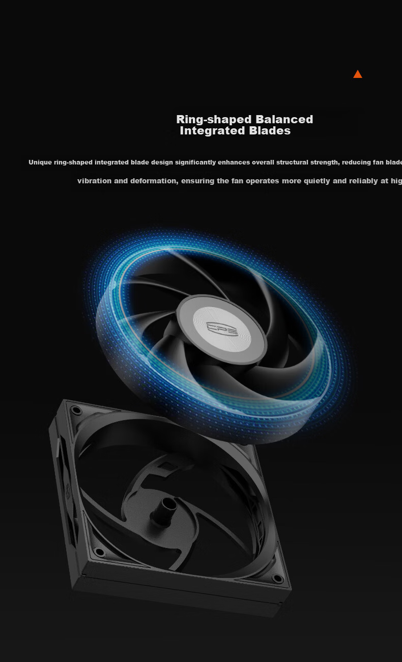 PCCOOLER Wing Ring FE120 ARGB Black 12CM Case Fan (Ring Balanced Integrated Blades/PWM Smart Speed Control/Chainable) 3