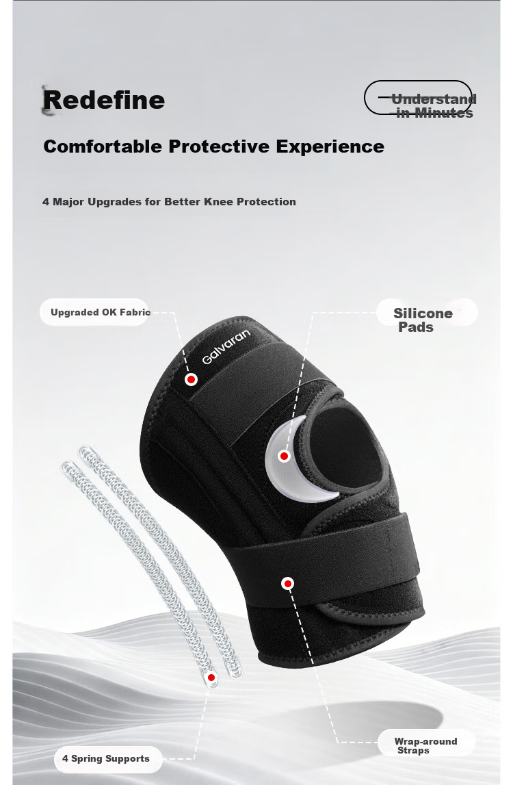 GALVARAN Meniscus Injury Knee Brace Warm Joint Support Sleeve Patella Strap Protective Gear for Fitness Hiking Sports Unisex 5