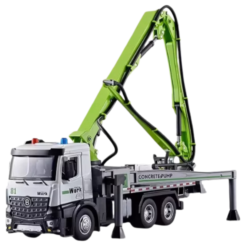 Mabao Twin Children's Day Cement Pump Truck Toy Concrete Mixer Engineering Alloy Vehicle for Boys Age 3-6