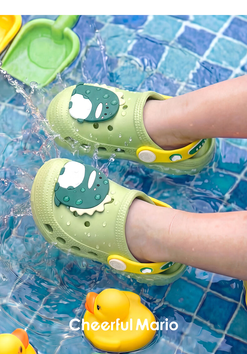 Cheerful Mario Kids Summer Slippers Boys Girls Toddler Cartoon Beach Sandals Non-slip Soft Sole Indoor Closed-toe Baby Clogs 27