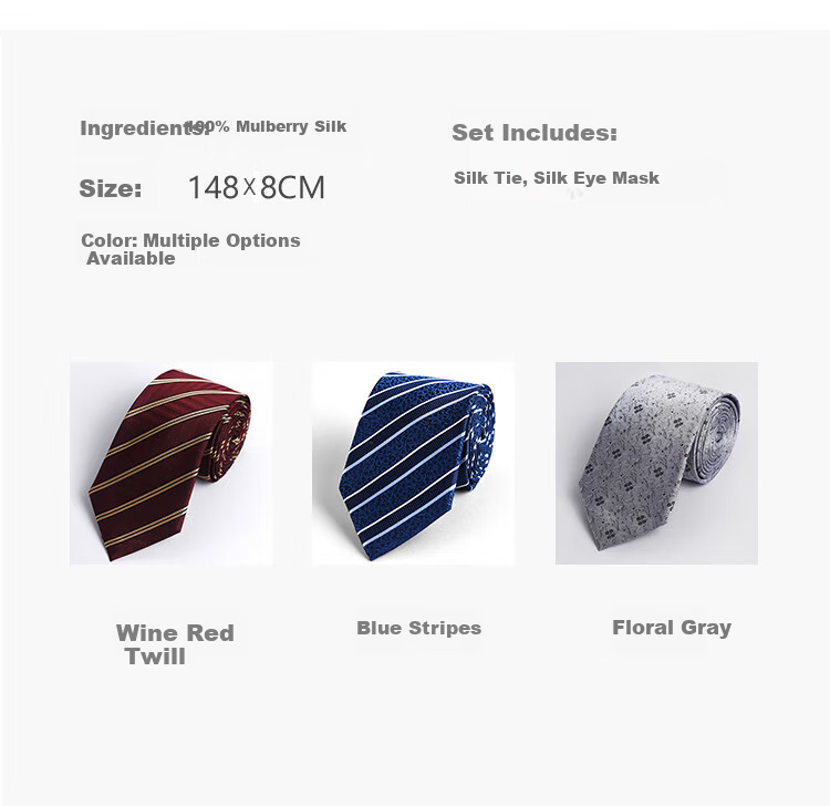 Hangsilk Silk Tie and Eye Mask Business Men's Set Gift Box for Dad and Husband Birthday Holiday Gift 5