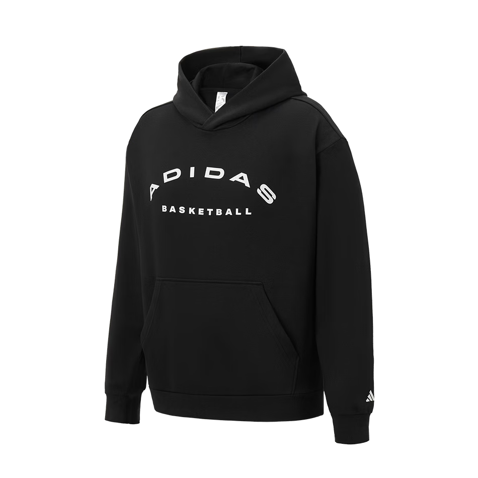 Adidas Men's Hooded Trendy Comfortable Casual Pullover Sports Sweatshirt IZ2868 Black/White 3XL