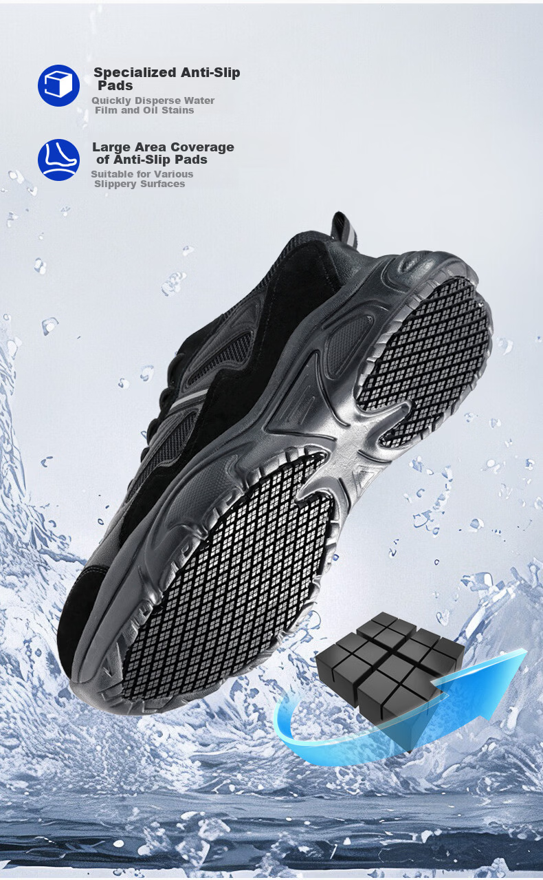 BlueOwl Shield Men's Summer Breathable Anti-Odor Non-Slip Ultra-Light Steel Toe Cap Anti-Smash Anti-Puncture Safety Work Shoes D281 Size 42 2