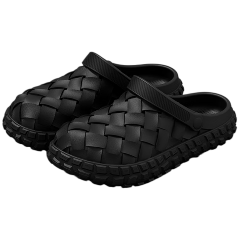 CXOCSI Men's EVA Thick-Soled Outdoor Non-Slip Breathable Clog Shoes, Black, Size 42-43
