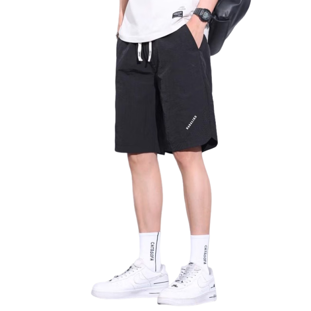 TUCANO Men's Summer Casual Lightweight Ice Cooling Breathable Beach Shorts Quick-Dry Sports Five-Point Pants White 2XL