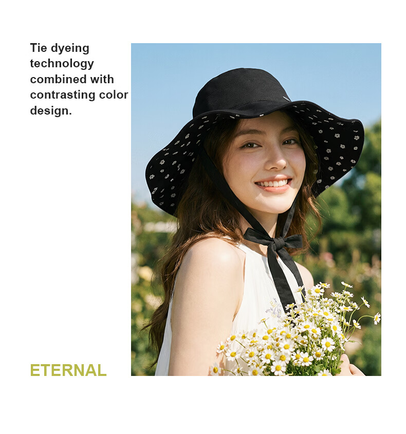 CACUSS Women's Spring Summer Wide Brim Sun Hat Outdoor Fisherman Hat Pure Cotton Printed Sun Hat Night Blooming Flowers 5