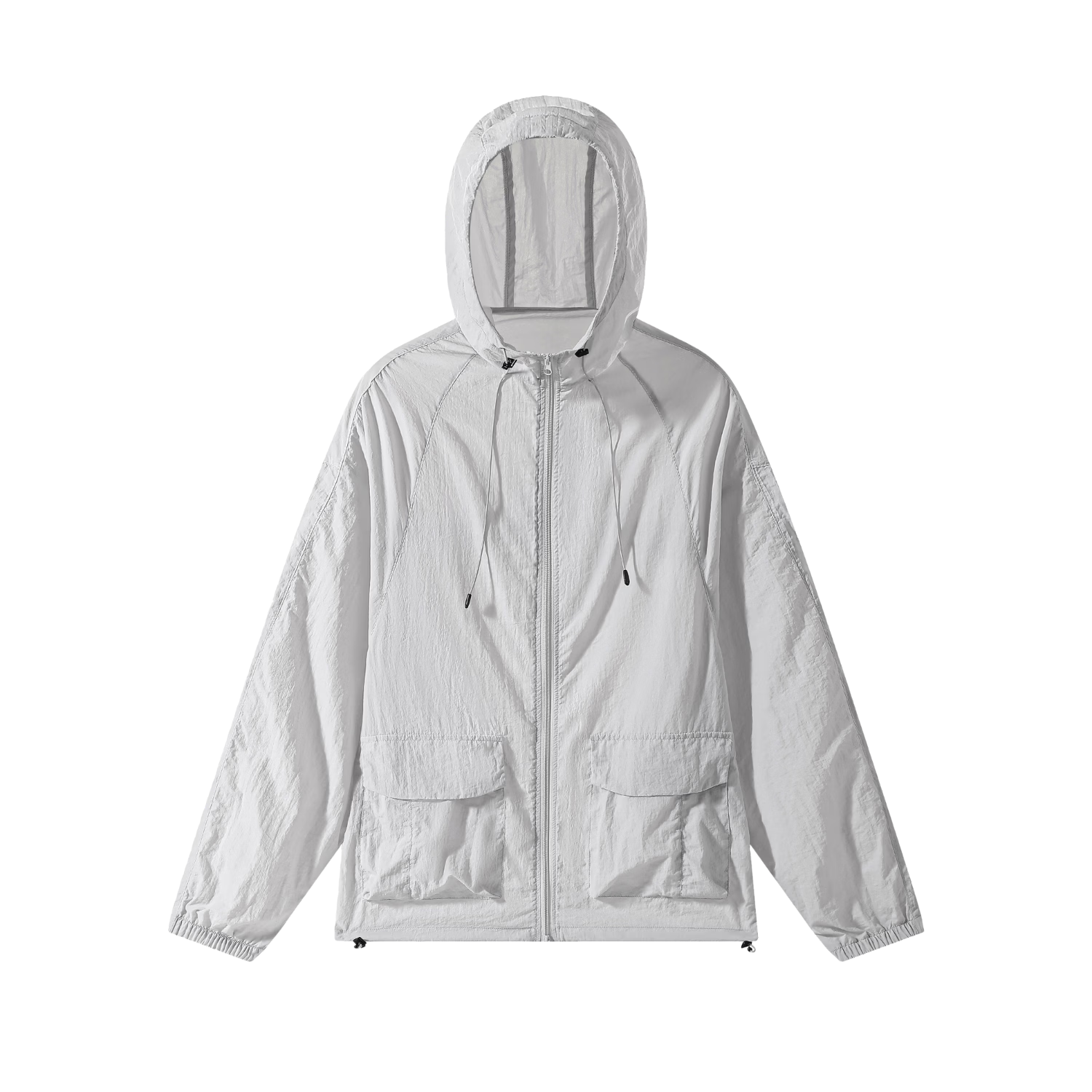 MULINSEN Men's Summer Cooling Hooded Sun Protection Jacket Anti-Mosquito Skin Coat with Reflective Strips Outdoor Coat Mountain Gray M