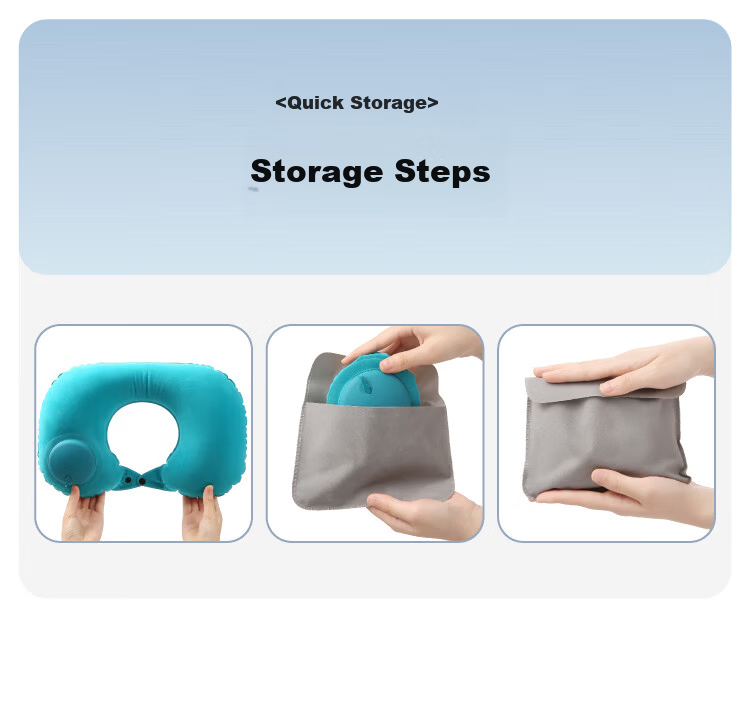 Kelorock Inflatable U-Shaped Travel Pillow Press-to-Inflate Portable Neck Pillow for Airplane High-Speed Train Sleep Support 14