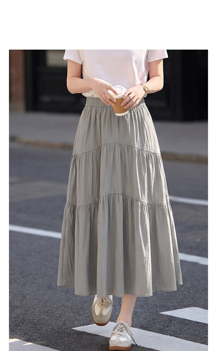 Demana Romantic Story Summer Lightweight Elastic Waist Three-Layer Cake Skirt Loose Slim High-End Women's Skirt 10
