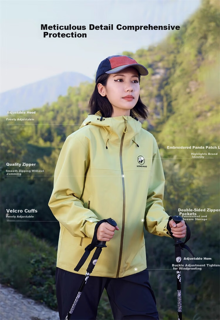 CAMEL Panda Single-Layer Outdoor Windproof Waterproof Mountaineering Cycling Jacket A35BA18158 Phantom Black XS 16