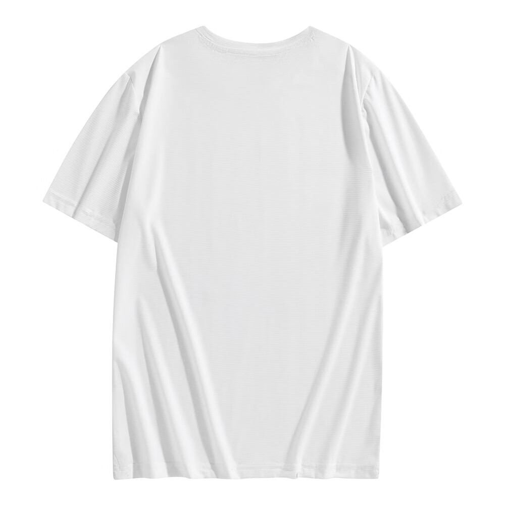 JEEP SPIRIT Men's Summer Ice Silk Quick-Dry Short Sleeve T-Shirt Running Sports Breathable Half Sleeve Top White M 26