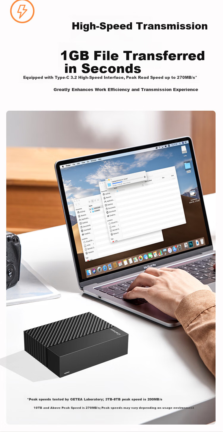 GETEA Enterprise-Level Mobile Hard Drive, 28TB Large Capacity, 3.5-Inch Desktop Storage, Type-C 3.2 High-Speed External Hard Drive for Desktop And Laptop Computers PHDD 4