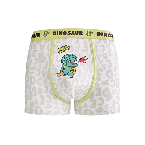 MiiOW Boys' Cotton Boxer Briefs for Children, Ages 6-12, Pure Cotton, Youth Four-Point Shorts