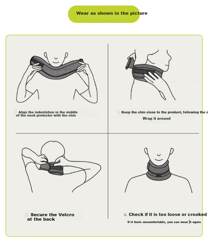 AURBOSHI Korean Imported Neck Brace Cervical Collar Neck Support Neck Warmer Unisex Cervical Spine Fixator Gray Neck Brace L 12