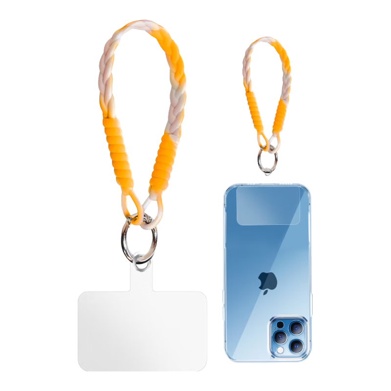 Freeson Liquid Silicone Phone Lanyard, Anti-Loss Fixed Pad, Wrist Strap, Handheld Hanging Rope, Versatile Pendant Chain Accessory, Suitable for Apple, Huawei, Honor, Xiaomi, OV And Other Phones, Orange