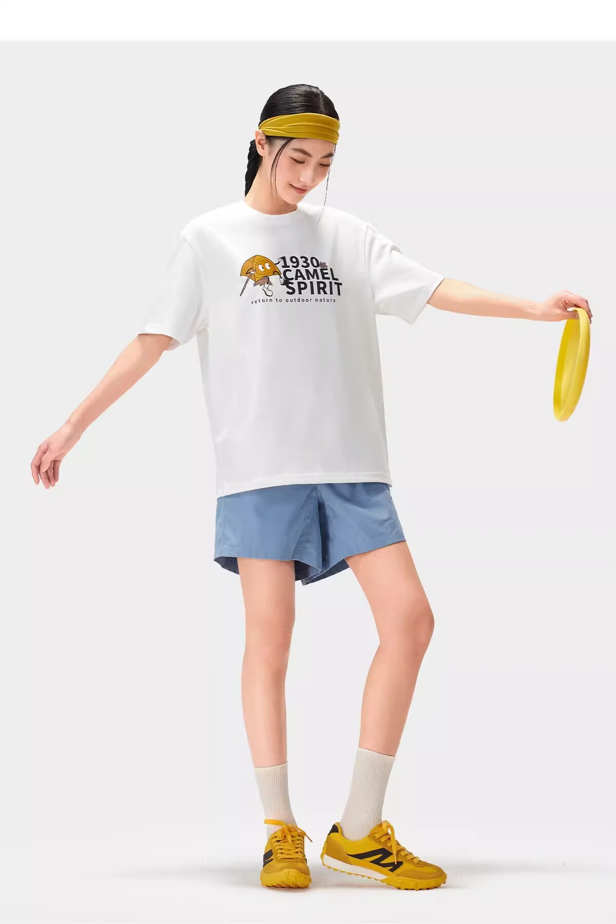 CAMEL Outdoor Quick-Dry T-Shirt Unisex Spring Summer Breathable Moisture-Wicking Printed Cotton Hiking Mountaineering Sports Top 8054 18