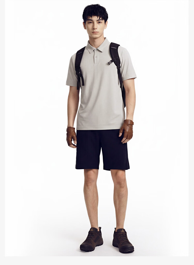 JD Jingzao Dry-Fit Polo Shirt Men Short Sleeve T-Shirt Spring Summer New Breathable Sports Casual Light Business Top Black S 17