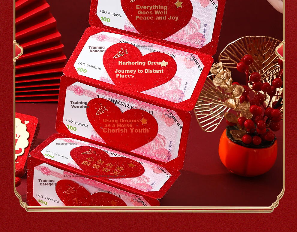 Ruowei Creative 2026 Year of the Horse Foldable Red Envelope Lucky Money Packet New Year Cash Gift Bag 8