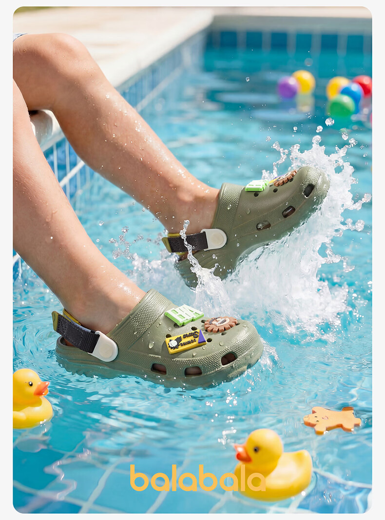 Balabala Kids Summer Slippers Boys Indoor Cute Hole Shoes Soft Sole Lightweight Cartoon Beach Shoes 16