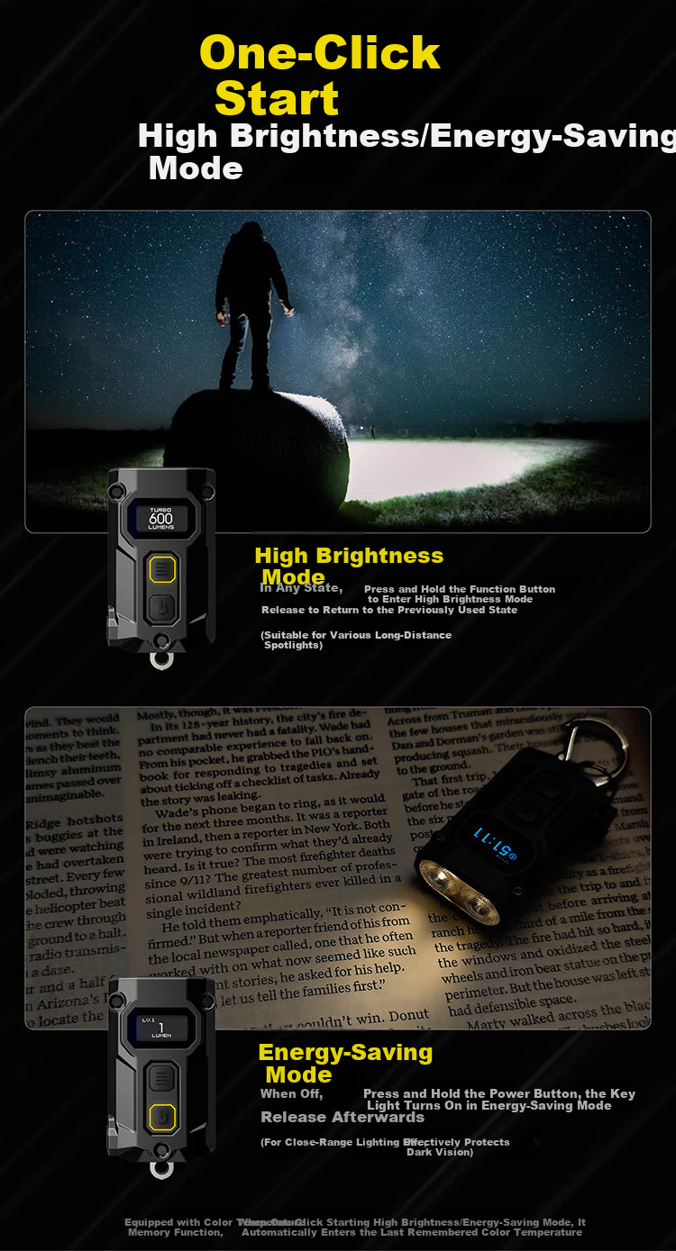NITECORE TINI3 Shadow Gray Outdoor Keychain Light Multi-Color Temperature Smart EDC Portable Mini Flashlight 9