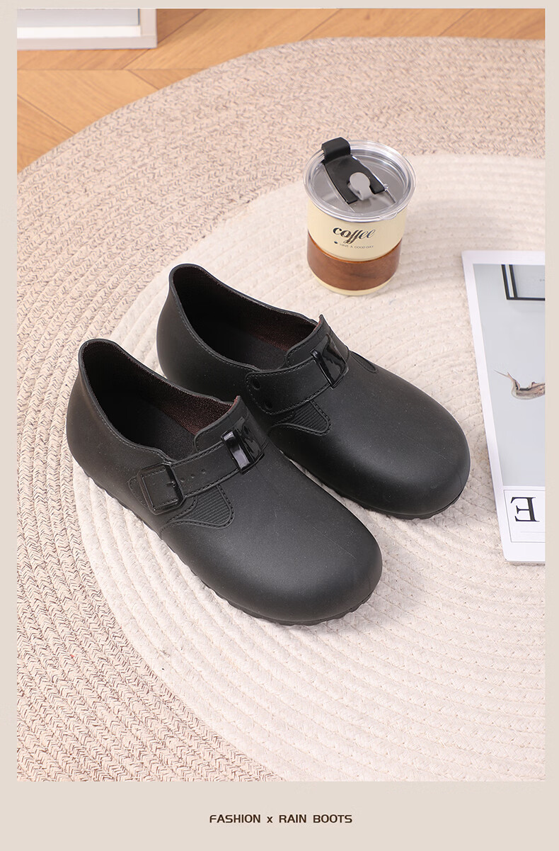 FOOTOPPO Women's Low-Cut Birkenstock Rain Shoes Non-Slip Fashionable Water Shoes Summer Short Waterproof Rubber Boots 12