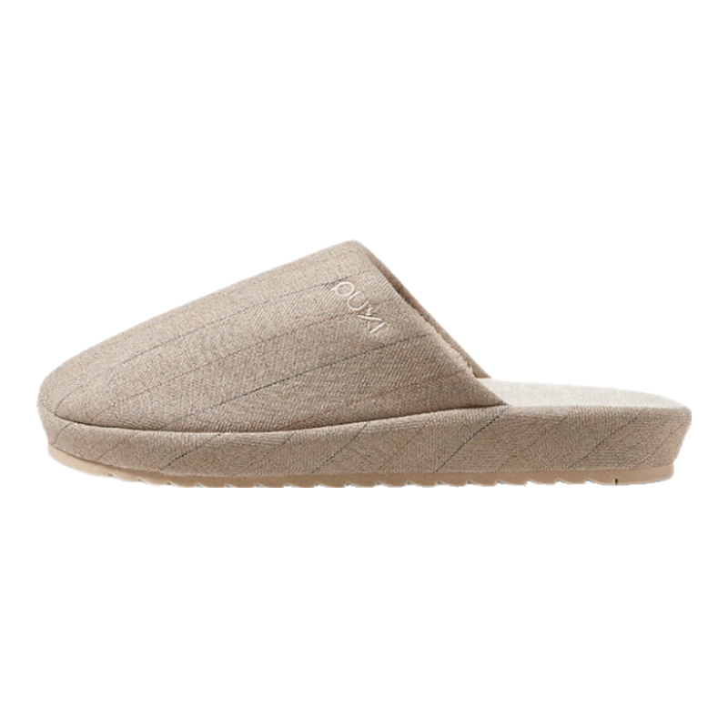 PUXI Senxu Four Seasons Silent Soft Sole Cotton Linen Slippers - Office Home Versatile Clay Color 37-38