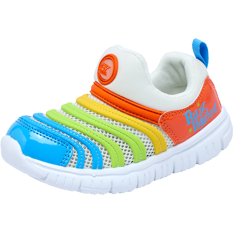 Disney Kids Breathable Summer Slip-On Sneakers Toddler Caterpillar Running Shoes Beige/Orange Size 31