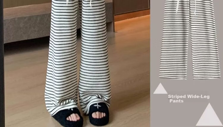 Shiduo Maternity Pants Spring Autumn Wide-Leg Striped Loose Plus Size Leggings Casual Pants Autumn XL 7
