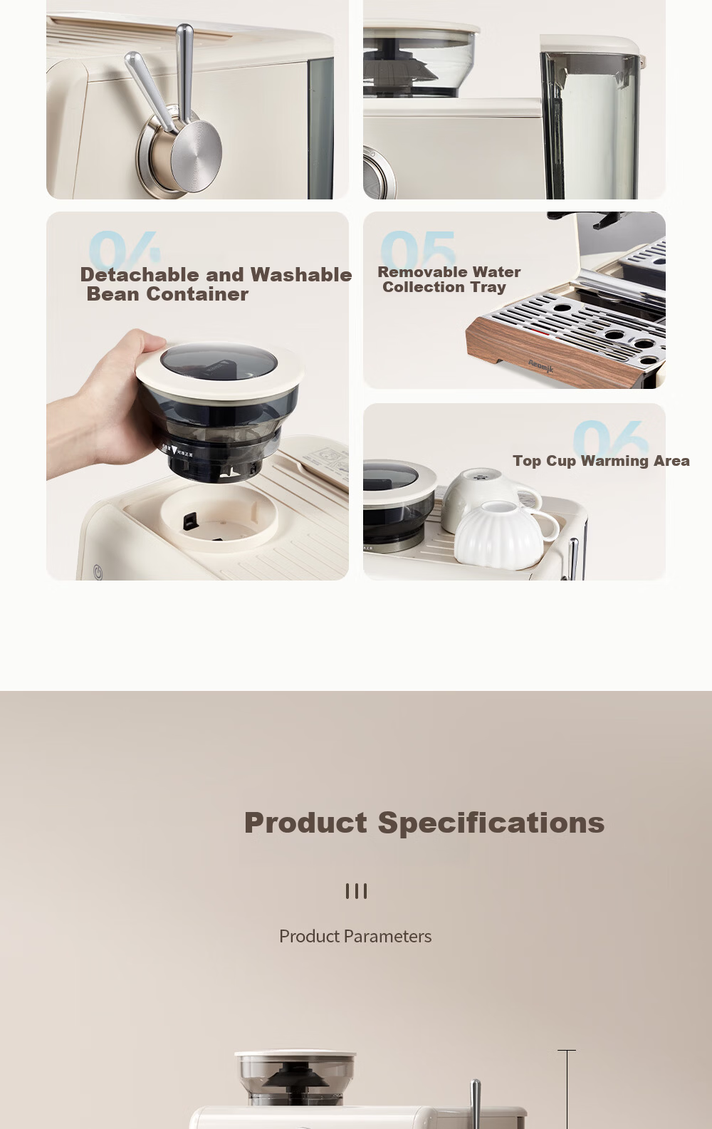 AEOMJK Aimo Ke Dual Boiler Dual Pump Hot and Cold Dual Extraction Coffee Machine Commercial 58MM Extraction Port Heating Extraction and Milk Frothing CM7020A 15