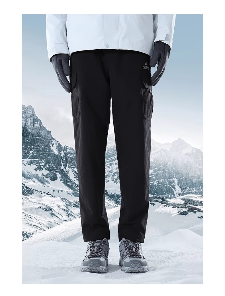 CAMEL Men's Casual Pants, Fleece-Lined Straight-Leg Cargo Pants, Fashionable Versatile Functional Trousers A13CAEO118 12