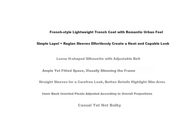 Olrain French Style Premium Trench Coat Women's Autumn Lightweight Mid-Length Coat Off-White (Second Batch) M 2