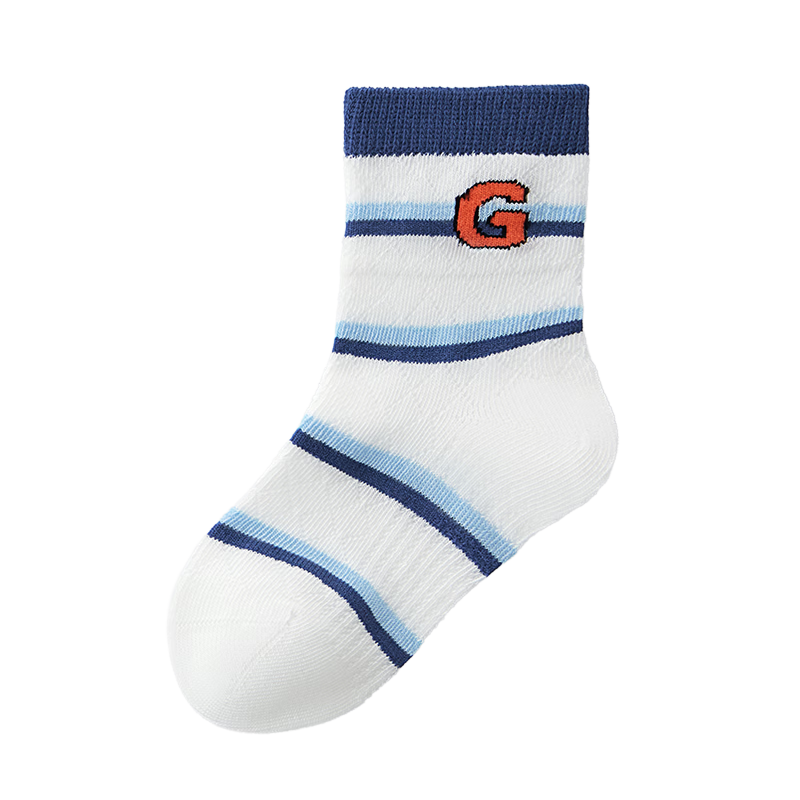 Betis Children's Socks 7-9 Years Summer Thin Antibacterial Sports Socks Sweat-Absorbing Breathable Mid-Calf Socks for Boys and Girls