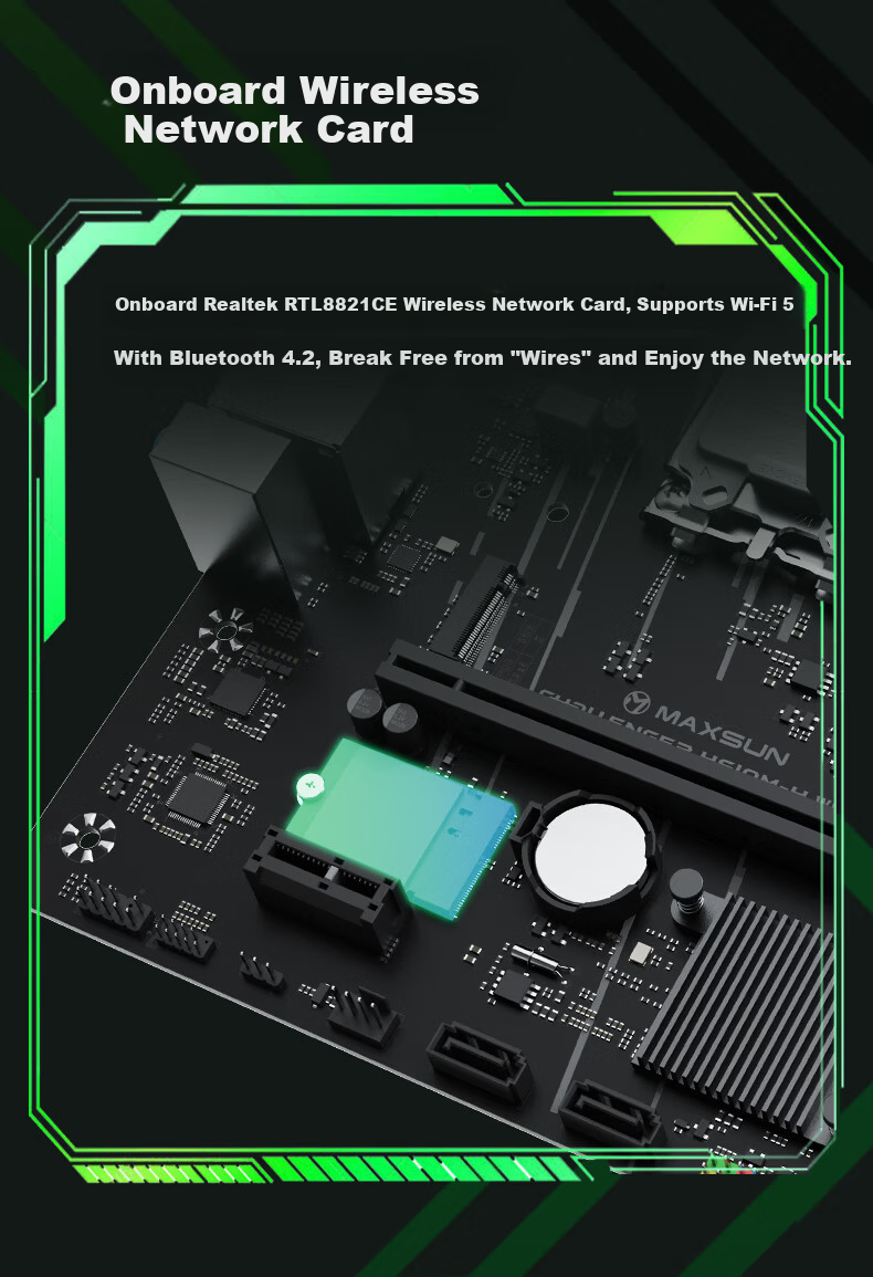 MAXSUN MS-Challenger H610M-H WIFI Gaming Motherboard Support 12490F/13490F/13100 (Intel H610/LGA 1700) 4