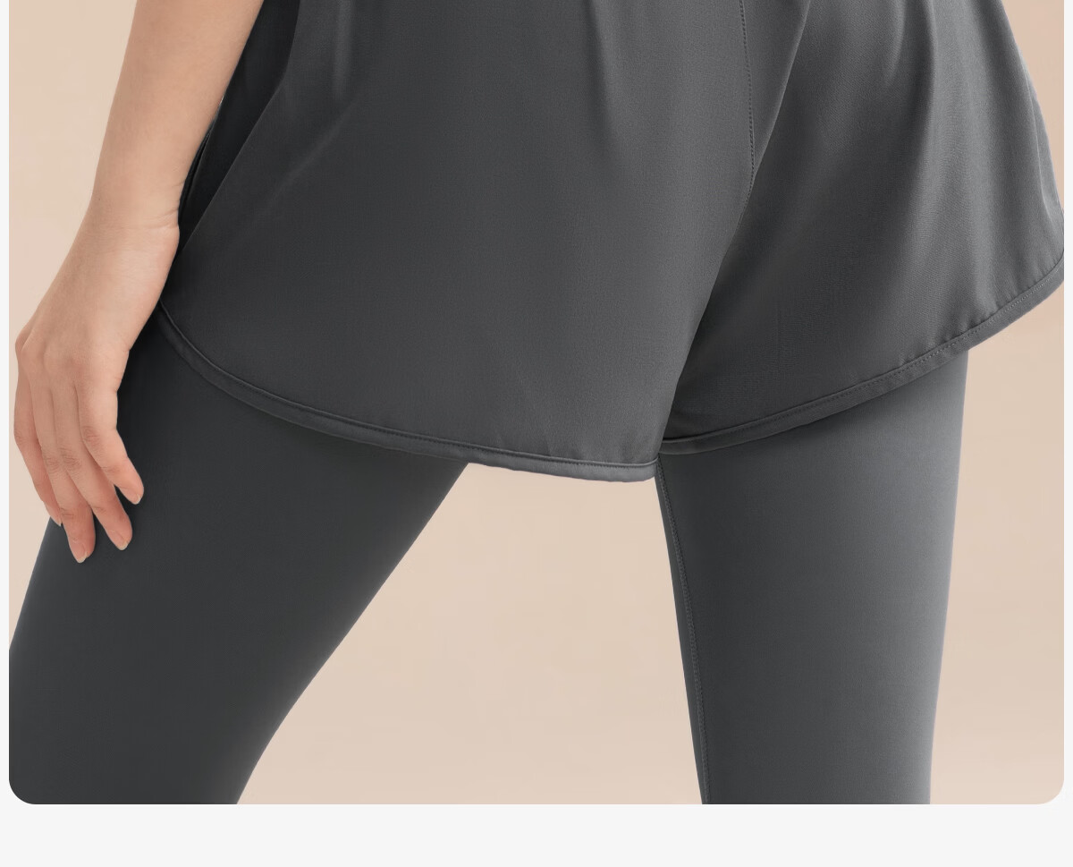 361° Women's High-Strength Fake Two-Piece High-Waist Tummy Control Sweat-Resistant Training Running Fitness Yoga Pants 9