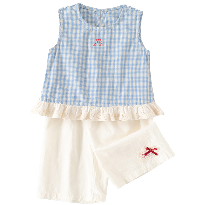 Banxidi Girls Summer Outfit 2026 New Fashionable Sleeveless Top and Pants Kids Summer Clothes Children's Wear