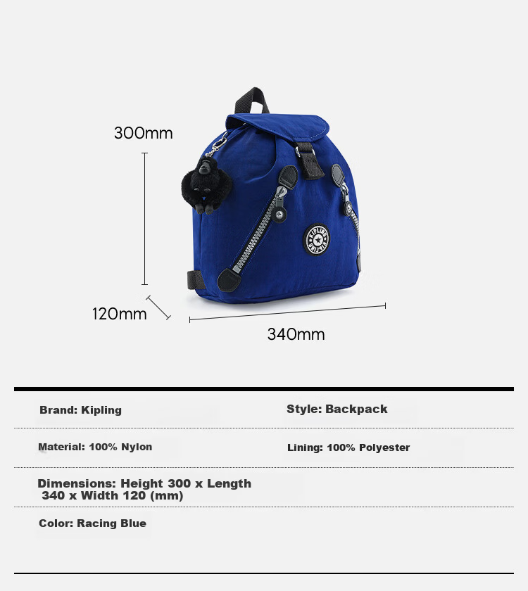 Kipling NEW FUNDAMENTAL S Navy Blue Backpack 38 Women's Day Gift 1