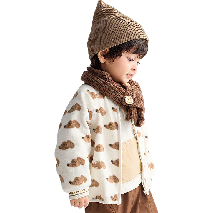 BALABALA Kids' Wear Baby Coat Boys and Girls Fleece Lined Inner Wear 2025 Autumn Winter【Same Style as in Stores】201425105202