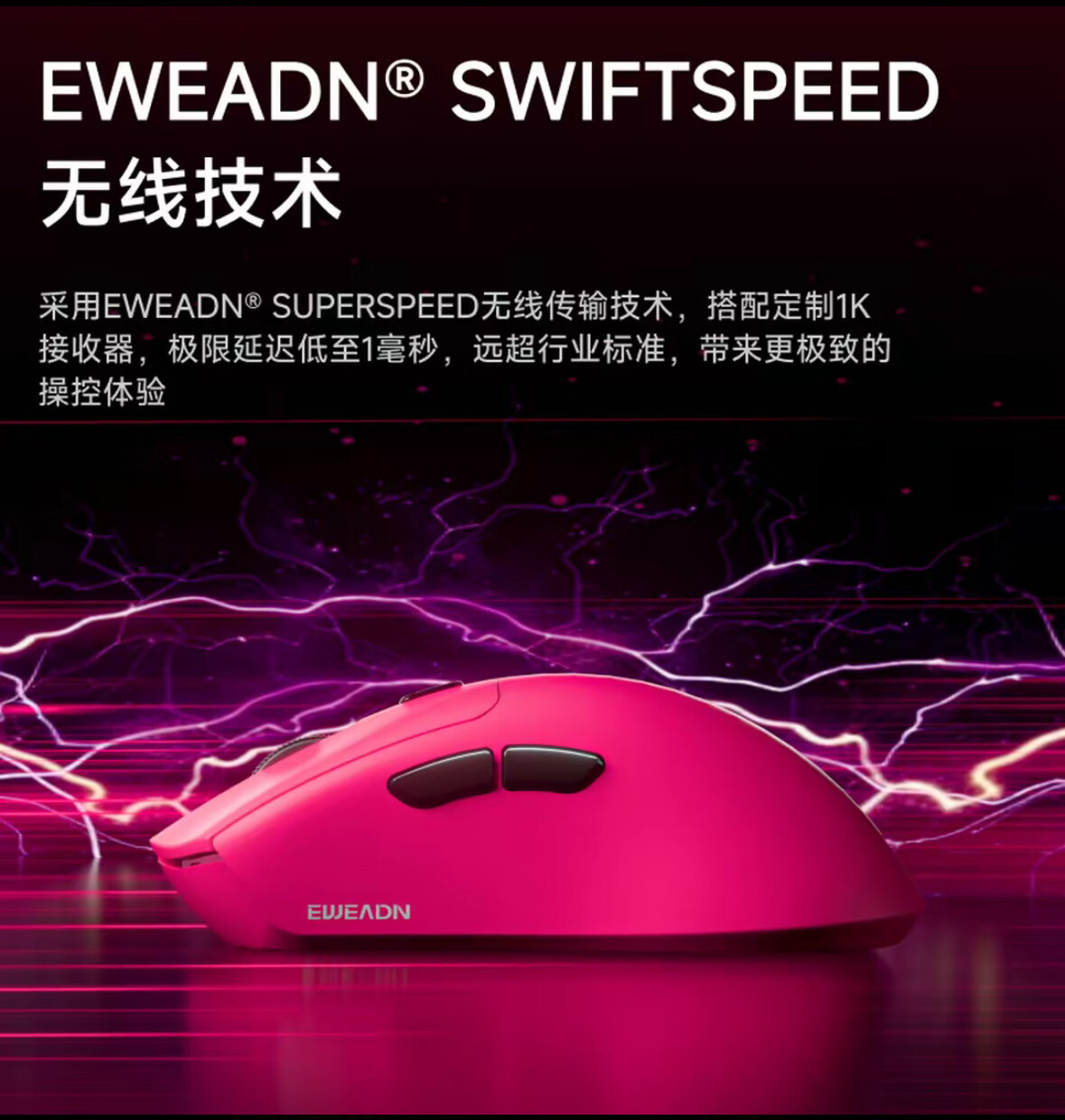EWEADN E7 Wireless Mouse Wired Bluetooth Tri-Mode Gaming Lightweight Low Latency Ergonomic for Small to Medium Hands Laptop Tablet Desktop Office Peripheral 6