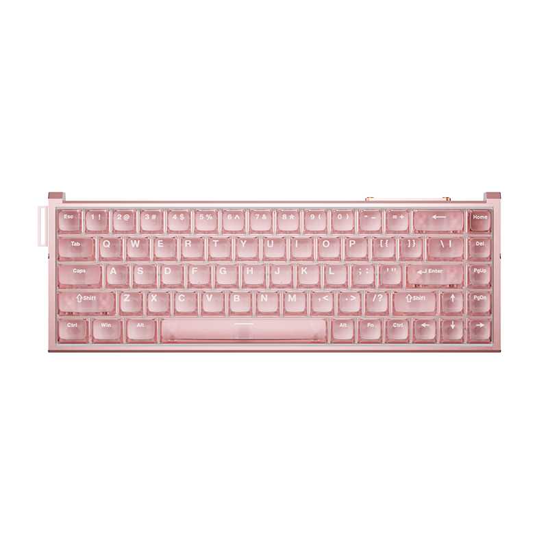 AUSDOM Z68pro All-Aluminum Magnetic Axis Mechanical Gaming Keyboard RT Esports Custom Wired Hot-Swappable Aluminum 68-Key Pink