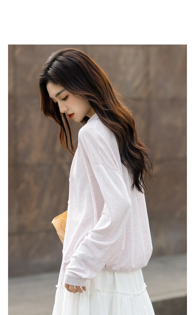 Demana Stylish Multicolor Yarn Effect Spring Korean Style Drawstring Spliced Loose Fit Petite Women's Shirt with Lapel Collar 3