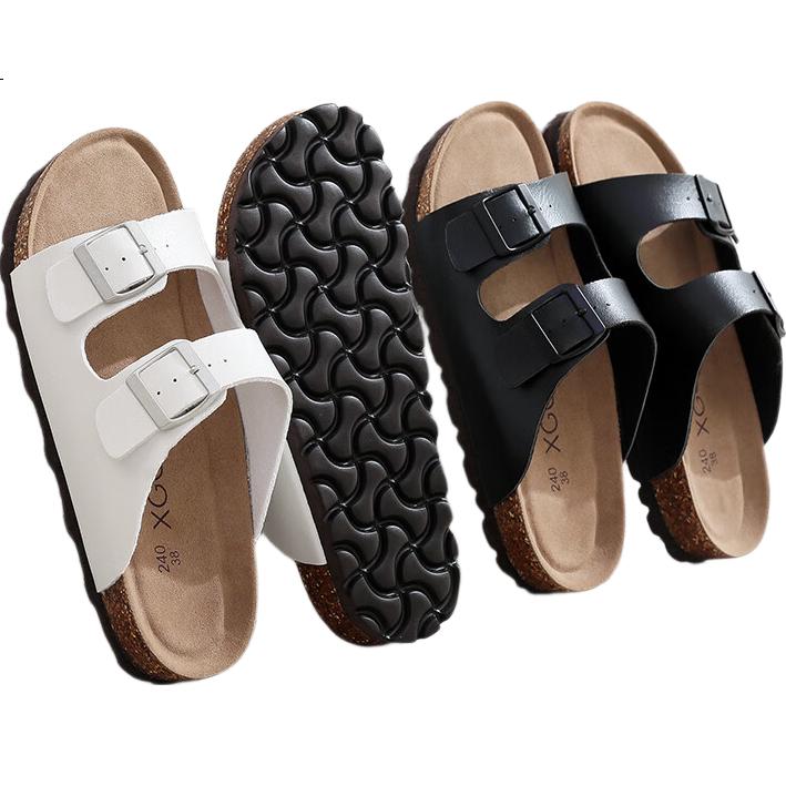 XGGC Cork Slippers for Men, Summer Trendy Non-Slip Thick-Soled Couple's Slide Sandals, Women's Outdoor Wear, Black, Size 39