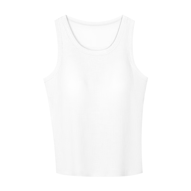 Hodo Women's 10A Antibacterial Smooth Modal Stretch Vest with Chest Pad, No-Bra Yoga Sports Round Neck Tank Top