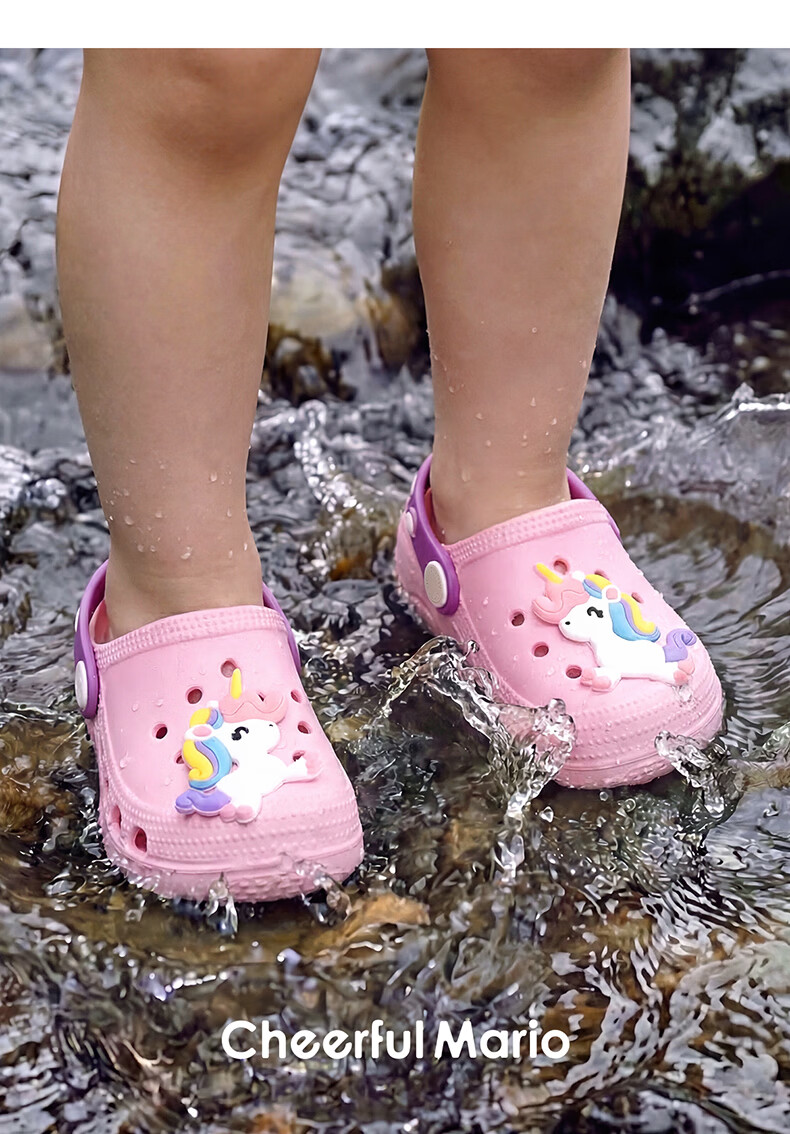 Cheerful Mario Kids Summer Slippers Boys Girls Toddler Cartoon Beach Sandals Non-slip Soft Sole Indoor Closed-toe Baby Clogs 16