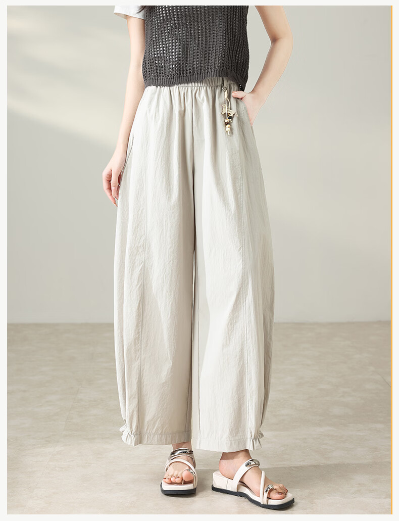 Langsha Flower Bud Wide-Leg Pants for Women 2026 New Summer Thin High-Waist Loose Lantern Pants Commuter Casual Balloon Trousers 21