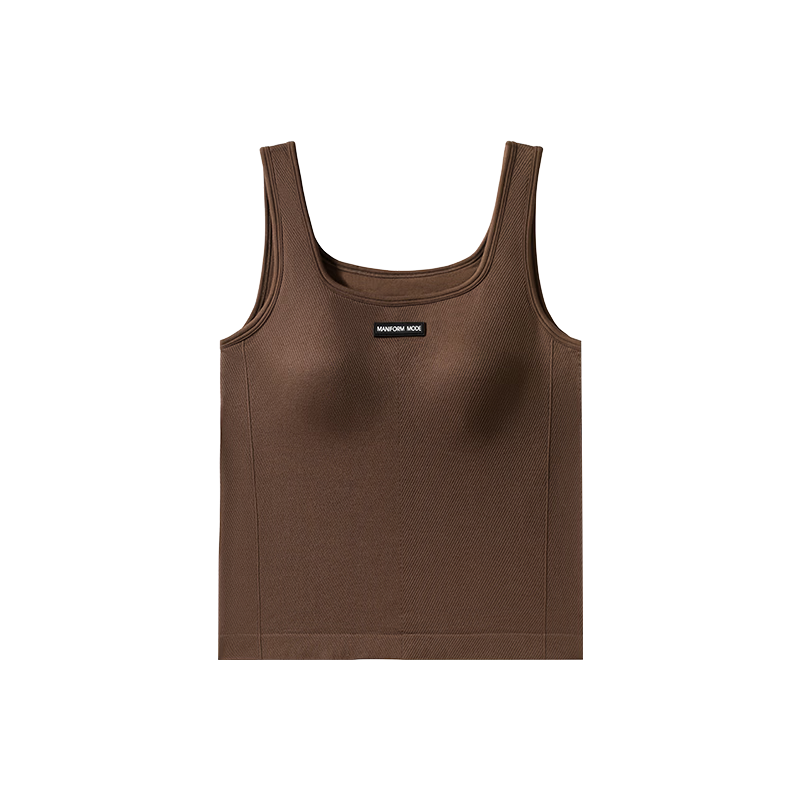 Manifen Women's Padded Back Beauty Antibacterial Sweat-Wicking Slim Fit Sports Tank Top Sleeveless Shirt for Outerwear and Layering