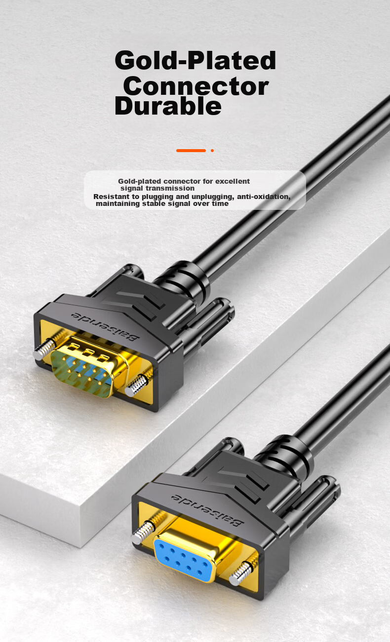 Bosender DB9 Serial Cable 1.5m RS232 Female to Female Direct Extension Cable DB9 Pin Connector BSD-CK-ZMM15 6